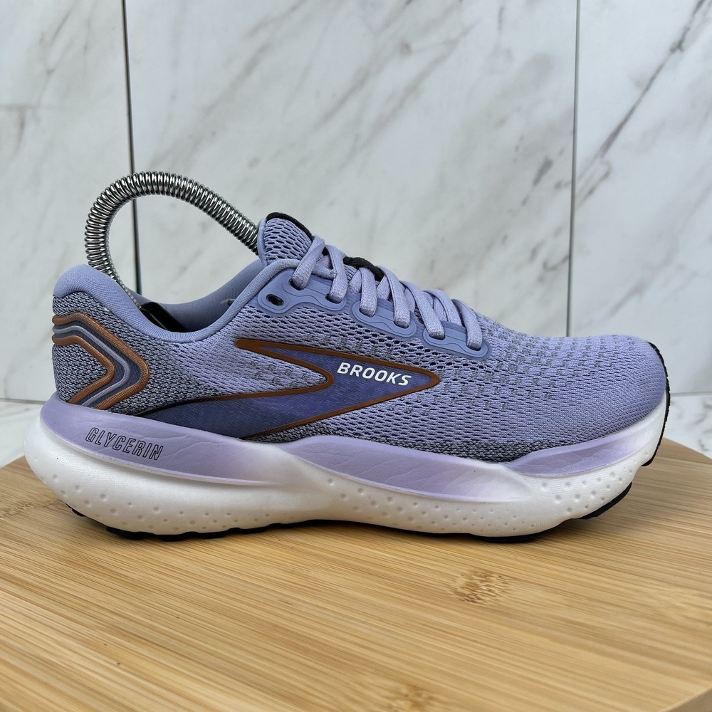 Brooks Glycerin 21 Womens Size 7 B Lavender Copper Running Gym Shoes 1204081B544